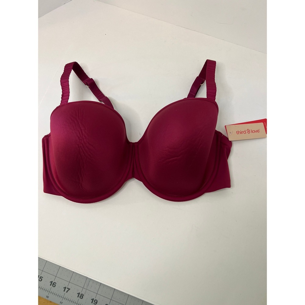 Womens Third Love 24/7 Classic T Shirt Bra Ruby NWT 36F